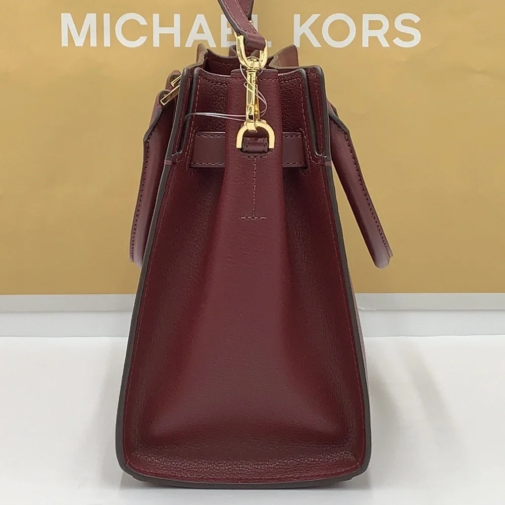 Michael Kors Hamilton Meidum Satchel Shoulder Crossbody Bag DARK CHERRY … - Picture 8 of 16